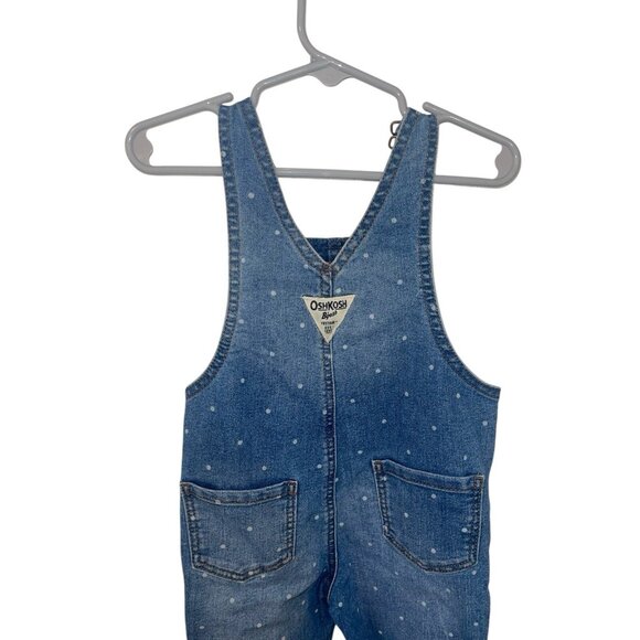 OSHGOSH Toddler Girl 2T Polka Dot Vestbak Denim Overalls - Picture 6 of 10